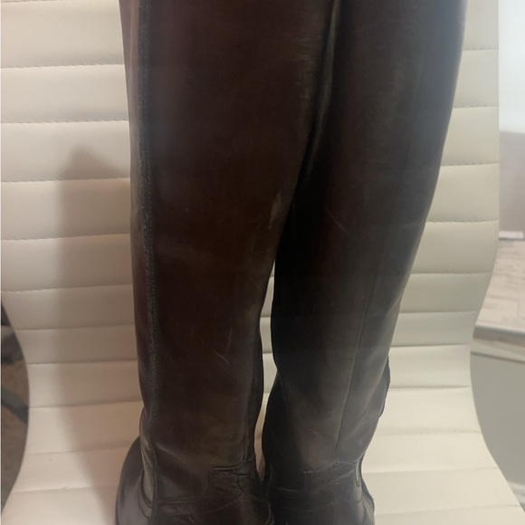 Frye Brown knee high wedge boots sz 8 - Picture 2 of 7
